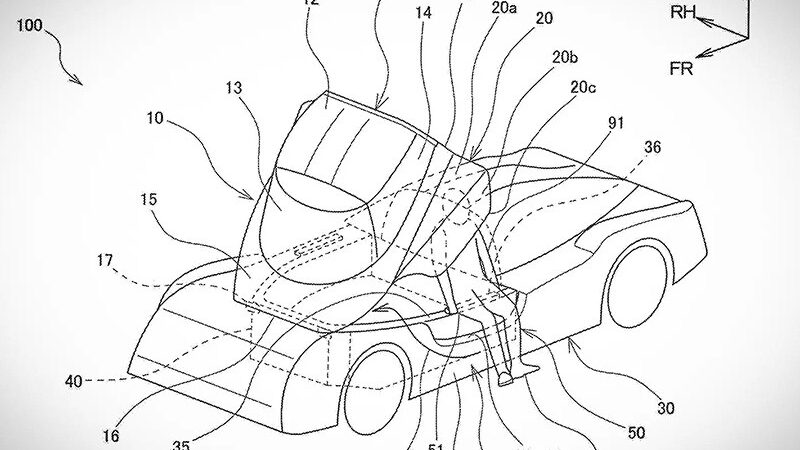Toyota запатентовала загадочный гиперкар со странной крышей